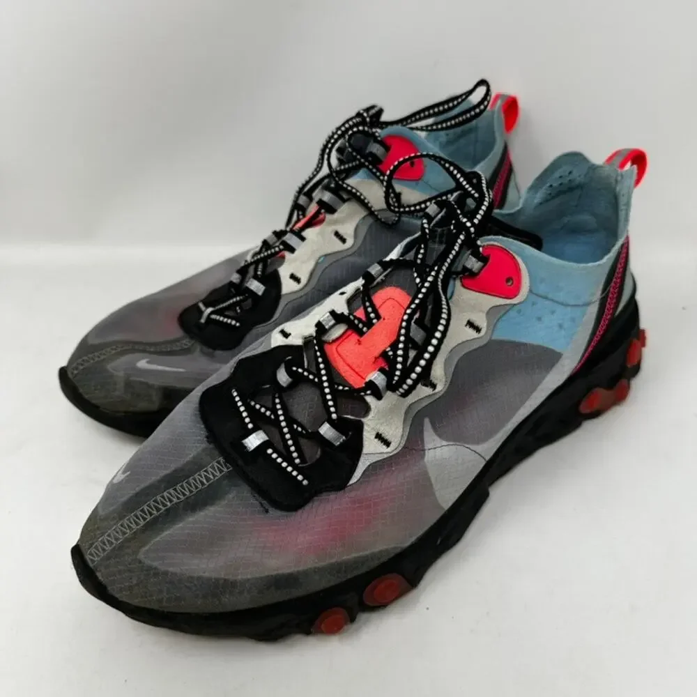 Nike React Element 87 'Solar Red' Men's 10.5 Translucent Cork Insole Sporty EUC